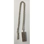 SILVER INGOT AND CHAIN 0.