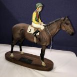 BESWICK MATT CONNOISSEUR MODEL OF NIJINSKY WITH LESTER PIGGOTT UP,