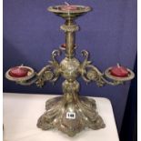 A EPNS ORNATE ECCLESIASTICAL CANDLE CENTR EPIECE