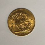 GEORGE V 1912 GOLD FULL SOVEREIGN 8G APPROX