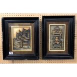 TWO IVOREX PLAQUES -COVENTRY FORDS HOSPITAL AND SHAKESPEARES MONUMENT F/GLAZED 13,5 X22,