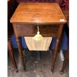 REGENCY MAHOGANY WORK TABLE WITH FITTED FRIEZE DRAWER,