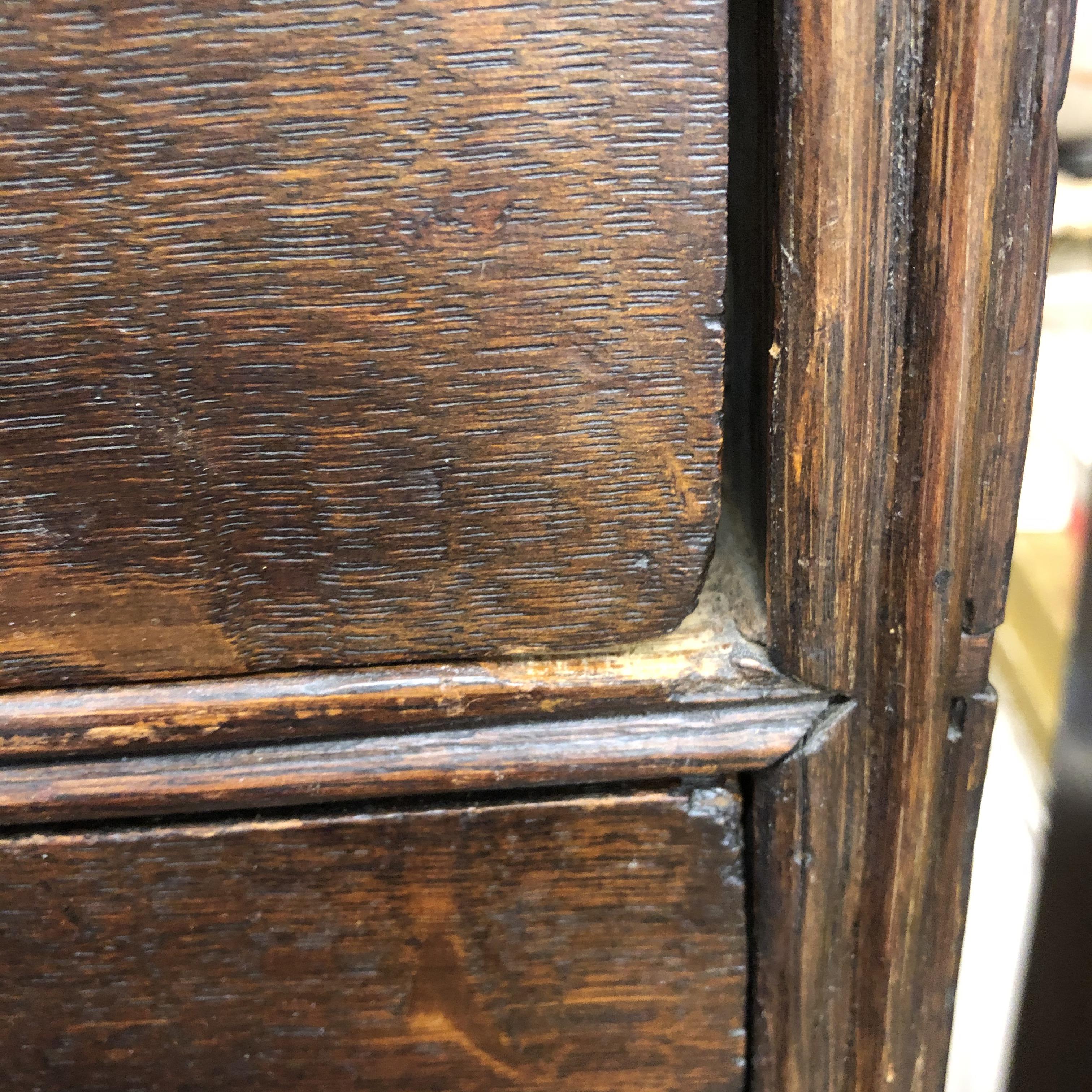 GEORGE II OAK CHEST ON STAND WITH CAVETTO MOULDED CORNICE,CARRIED ON CABRIOLE LEGS WITH PAD FEET. - Image 11 of 14