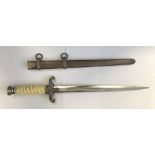 WWII GERMAN ARMY OFFICERS DAGGER IN SCABBARD - THE BLADE STAMPED WKC SOLINGEN 38.