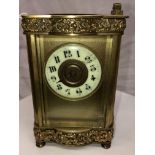 EARLY 20TH CENTURY R &CO PARIS,8 DAY NON STRICKING CARRIAGE CLOCK IN SERPENTINE CASE.