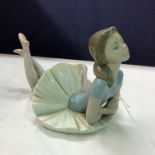 LLADRO FIGURE GROUP OF A RECUMBENT BALLERINA IMPRESSED A20F