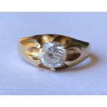 9CT GOLD CZ SOLITAIRE RING 5.