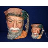 ROYAL DOULTON CHARACTER JUGS -ROBINSON CRUSOE D 6532 AND D 6539