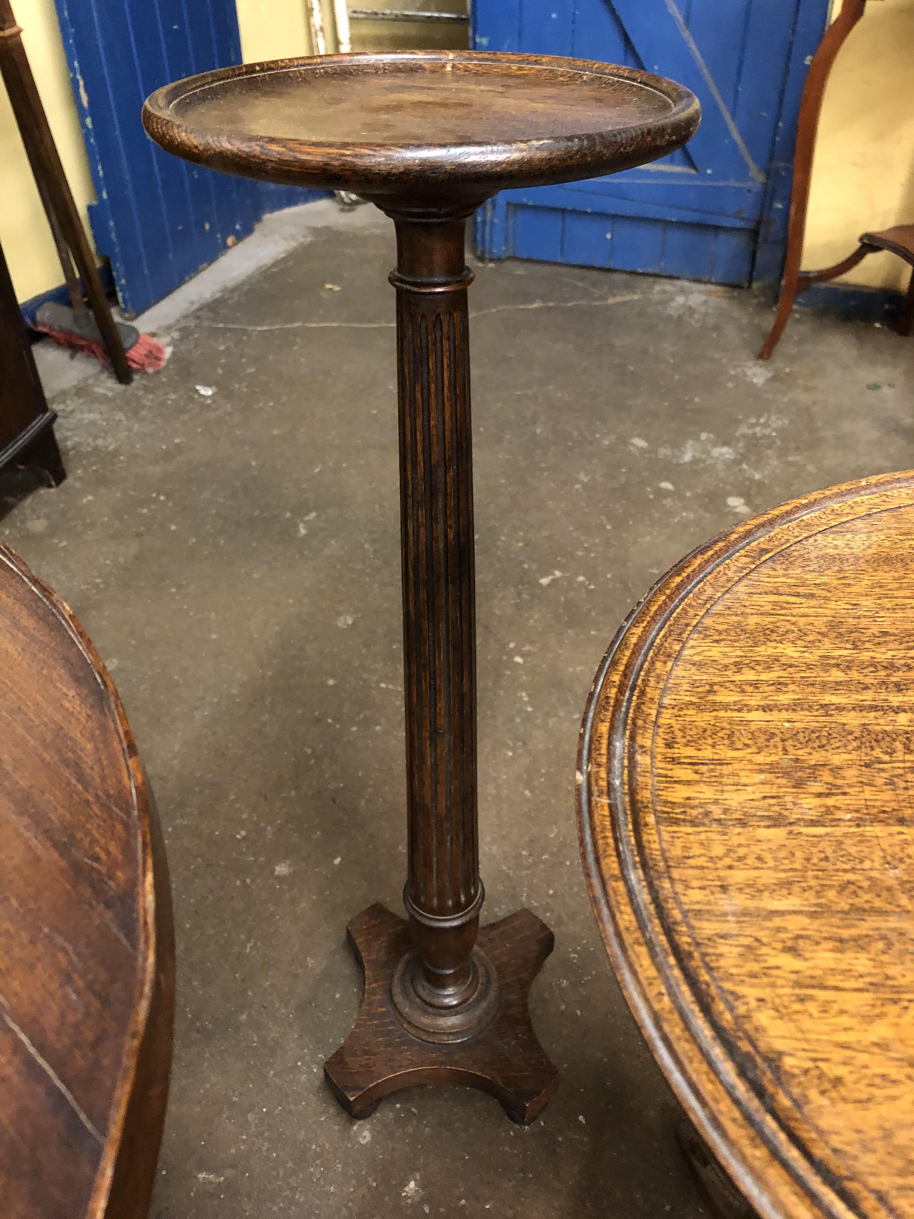 MAHOGANY FLUTED COLUMN CANDLESTAND, - Image 4 of 7