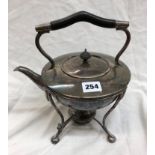 ART NOUVEAU PLATED SPIRIT KETTLE ON STAND -HB& H 9885