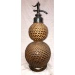 SELTOZOGENE-PARIS DOUBLE GOURD SHAPED SYPHON WITH BERGERE CANED CASING