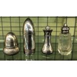 NOVELTY SILVER PEPPERETTE IN THE FORM OF AN ACORN, BIRMINGHAM 1906, SILVER 'CHESS PAWN' SALT,