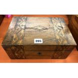 VICTORIAN WALNUT TUNBRIDGE WARE INLAID WORK BOX