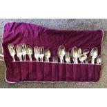 A HARLEQUINN CANTEEN OF GEORGE III SILVER TABLE CUTLERY 64 PIECES-14 LGE FORKS,14 SMALLER FORKS,