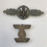 WWII GERMAN LUFTWAFFE BOMBER CLASP AND A 1939 BAR TO AN IRON CROSS