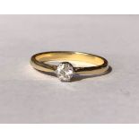 UNMARKED YELLOW METAL DIAMOND SOLITAIRE RING 2.