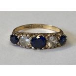 9CT GOLD SAPPHIRE CZ RING SIZE K 2.