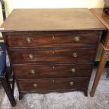 REGENCY MAHOGANY FAUX CHEST OF DRAWERS - DRINKS CABINET ON SPLAY BRACKET FEET-77CMHX73CMWX 48CMD