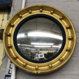 20TH CENTURY GILDED BALL FRAMED CONVEX MIRROR 40CM DIA