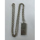 SILVER INGOT AND CHAIN 0.