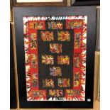 PERUVIAN FRAMED EMBROIDERY 90CM X 64CM APPROX