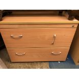 BEECH EFFECT TWO DRAWER OFFICE CHEST