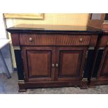 GOOD QUALITY FRENCH EMPIRE STYLE FAUX MARBLE TOP COMMODE/CUPBOARD