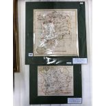 ANTIQUE MAP OF BARLICHWAY HUNDRED BY HEN:BEIGHTON 36CM X 34CM APPROX AND ONE OTHER OF BARLICHWAY