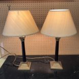 PAIR OF FLUTED CORINTHIAN COLUMN TABLE LAMPS