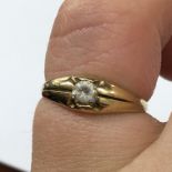 9CT GOLD AND CZ RING SIZE F 0.