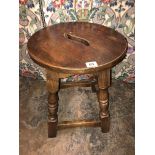 OAK CIRCULAR TOPPED STOOL