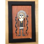 ABORIGINAL PAINTING ENTITLED ' WANDJINA AND UNGUD' BY VICKI NUMENDAMAH 70CM X 40CM APPROX