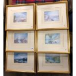 SET OF SIX TATE GALLERY SCENIC PRINTS 2836/5000 BY JMW TURNER 37CM X 32CM APPROX