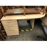 BEECH SINGLE PEDESTAL CURVED END DESK