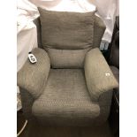 GREY AND SLATE FABRIC ELECTRIC RECLINING CHAIR