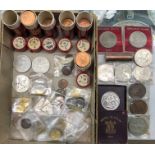 SELECTION OF PRE-DECIMAL COINS, FESTIVAL OF BRITAIN CROWN, CARTWHEEL PENNY,