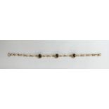 9CT GOLD OVAL CABACHON LINK BRACELET 4 G APPROX