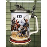 ROYAL DOULTON FRANKLIN MINT THE BATTLE OF WATERLOO TANKARD