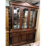 GOOD QUALITY MAHOGANY AND FRENCH EMPIRE STYLE GLAZED VITRINE