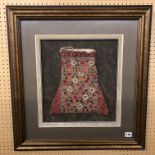 FRAMED CHINESE EMBROIDERED PURSE 34CM X 48CM APPROX