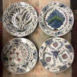 SET OF FOUR REPRODUCTION PERSIAN ISNIK PATTERNED WALL CHARGERS