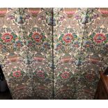 FLORAL FABRIC FOUR FOLD DRESSING SCREEN