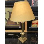 BRASS FLUTED COLUMN CORINTHIAN TABLE LAMP