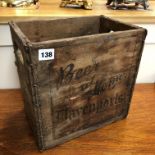 VINTAGE DAVENPORT AT HOME BEER ADVERTISING CRATE