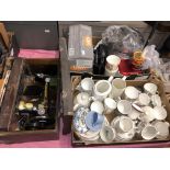 TWO BOXES CONTAINING CERAMIC CUPS AND SAUCERS,