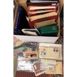 FILE BOX OF FIRST DAY COVERS AND MISCELLANEOUS STAMPS