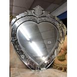 VENETIAN STYLE HEART SHAPED MIRROR