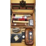 ASHTON CIGAR BOX, CIGAR TUBES ONLY AND CIGAR CUTTERS,