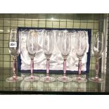 BOXED SET OF SIX RONA GLASS FLUTES