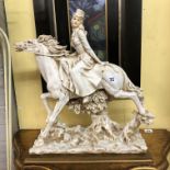 RESIN MOULDED FIGURE OF A LADY RIDING SIDE SADDLE